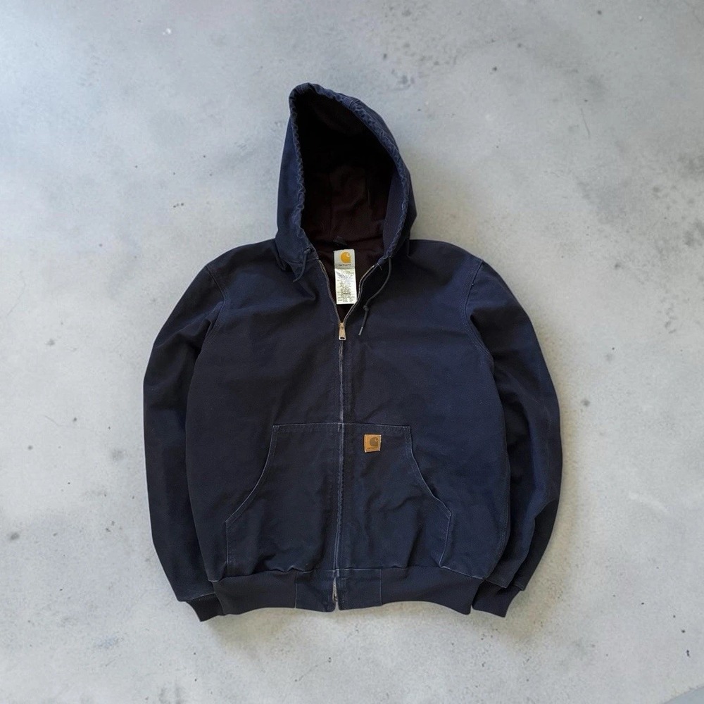 vintage Y2K Carhartt J25 Hooded Duck Jacket Midnight size Large Tall